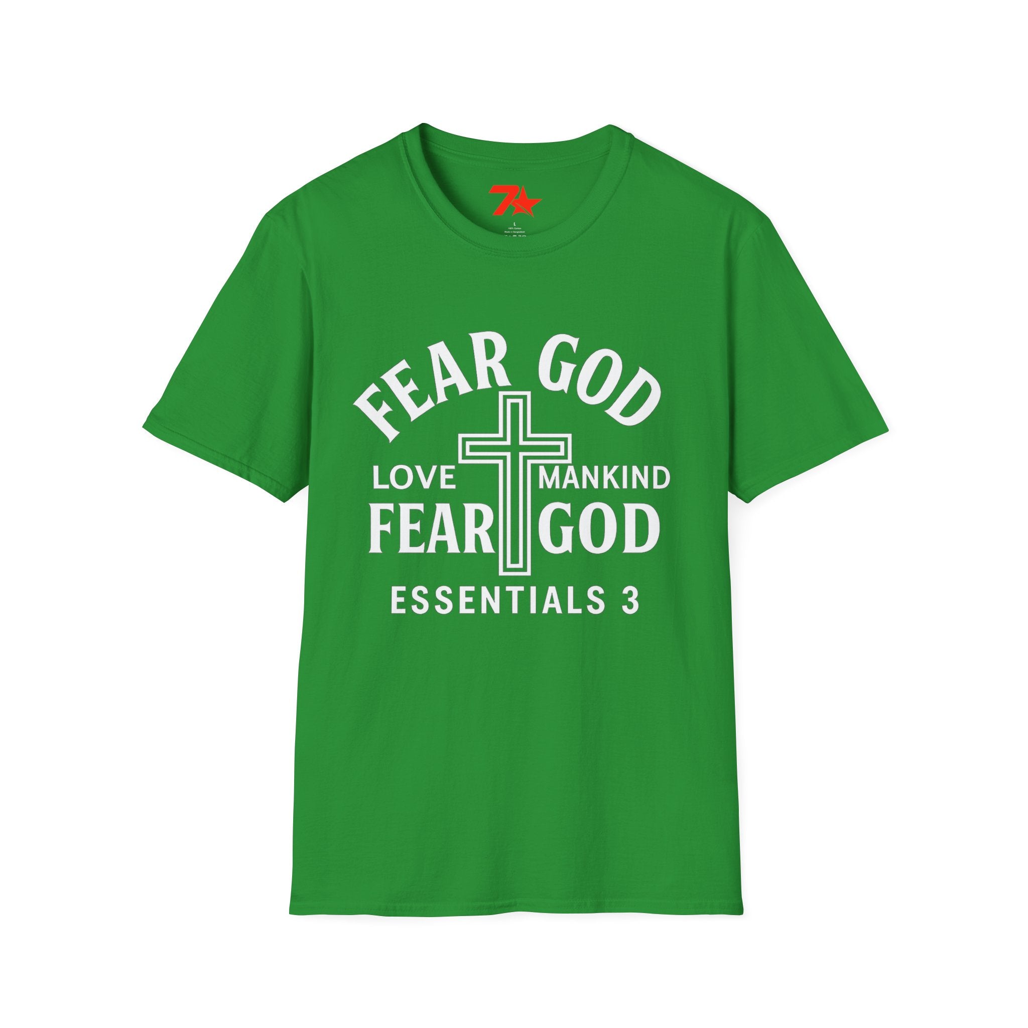 Fear God Love Mankind Christian CrossTee| Unisex Faith T-Shirt Softstyle