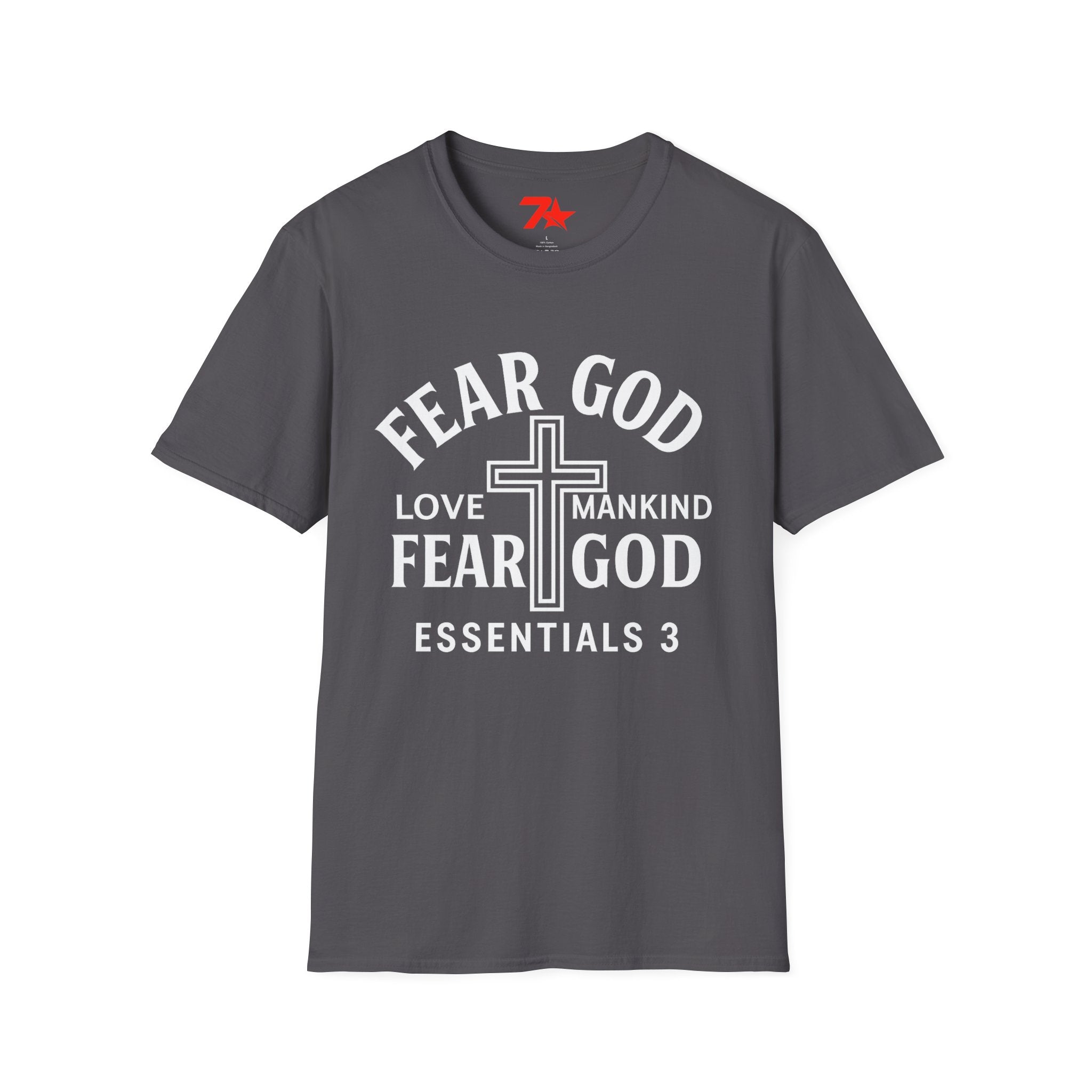 Fear God Love Mankind Christian CrossTee| Unisex Faith T-Shirt Softstyle