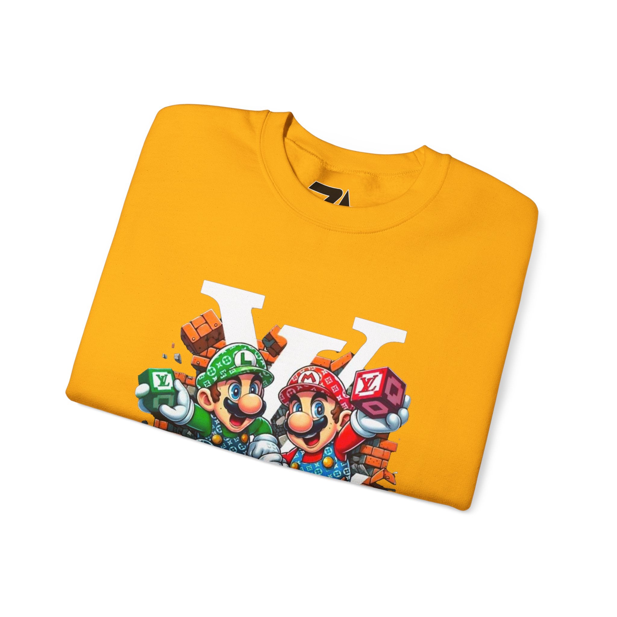 FIRE! Mario Streetwear Crewneck Sweatshirt — LV-Inspired Luxury