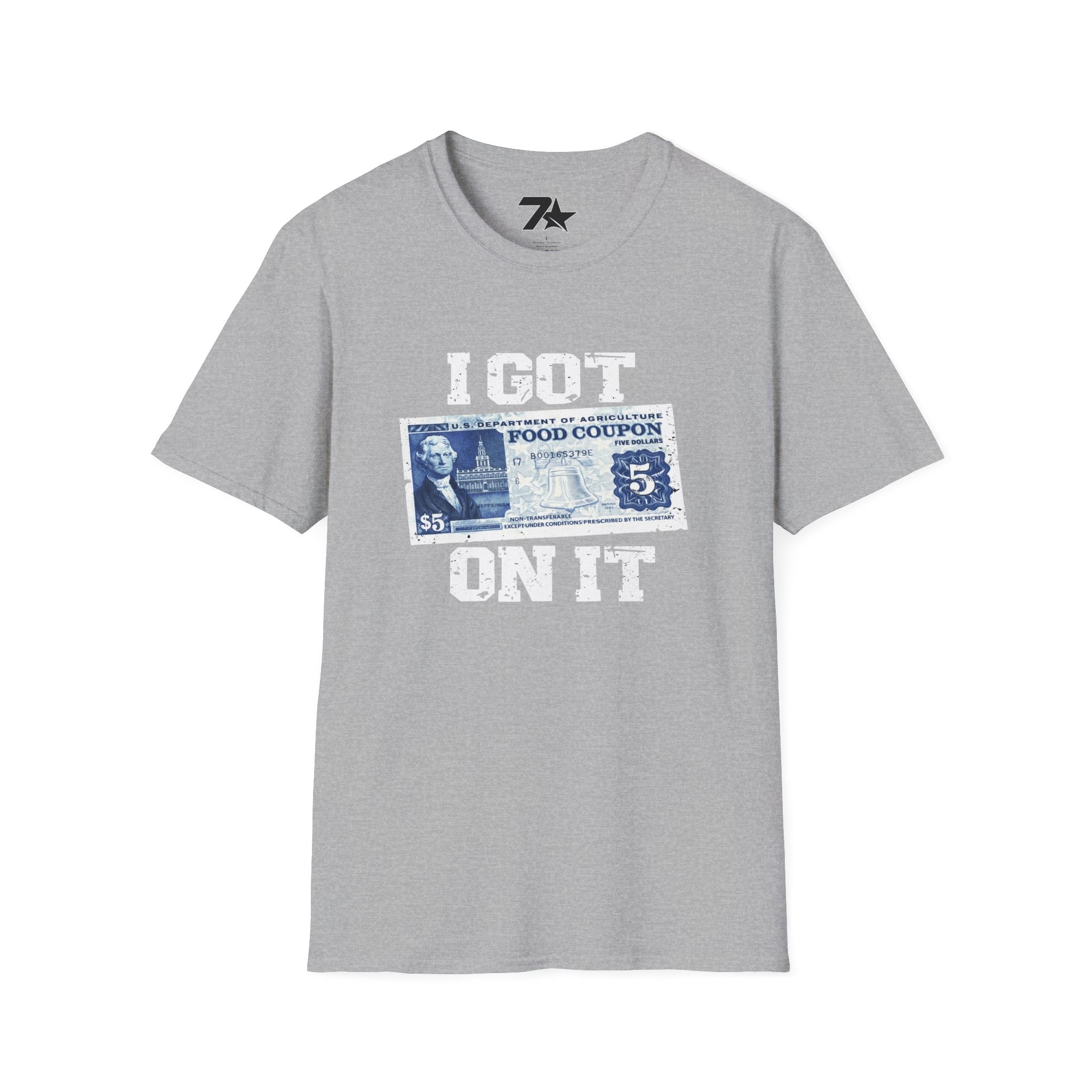 I Got 5 On It Food Stamps T-Shirt | Funny Snack Money Design