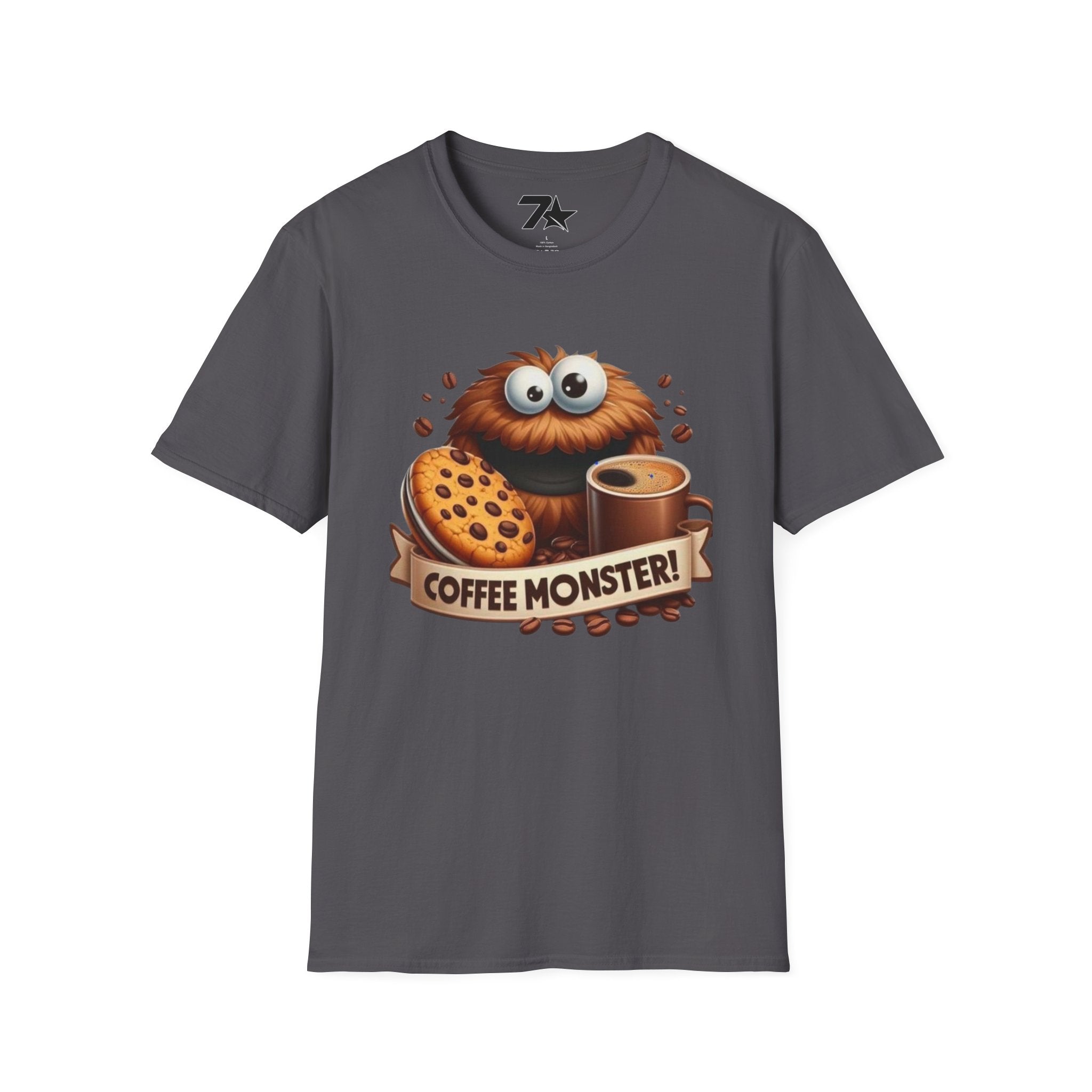 Coffee and Cookie Monster Funny Tee, Unisex T-Shirt, Gift for Coffee Lovers,