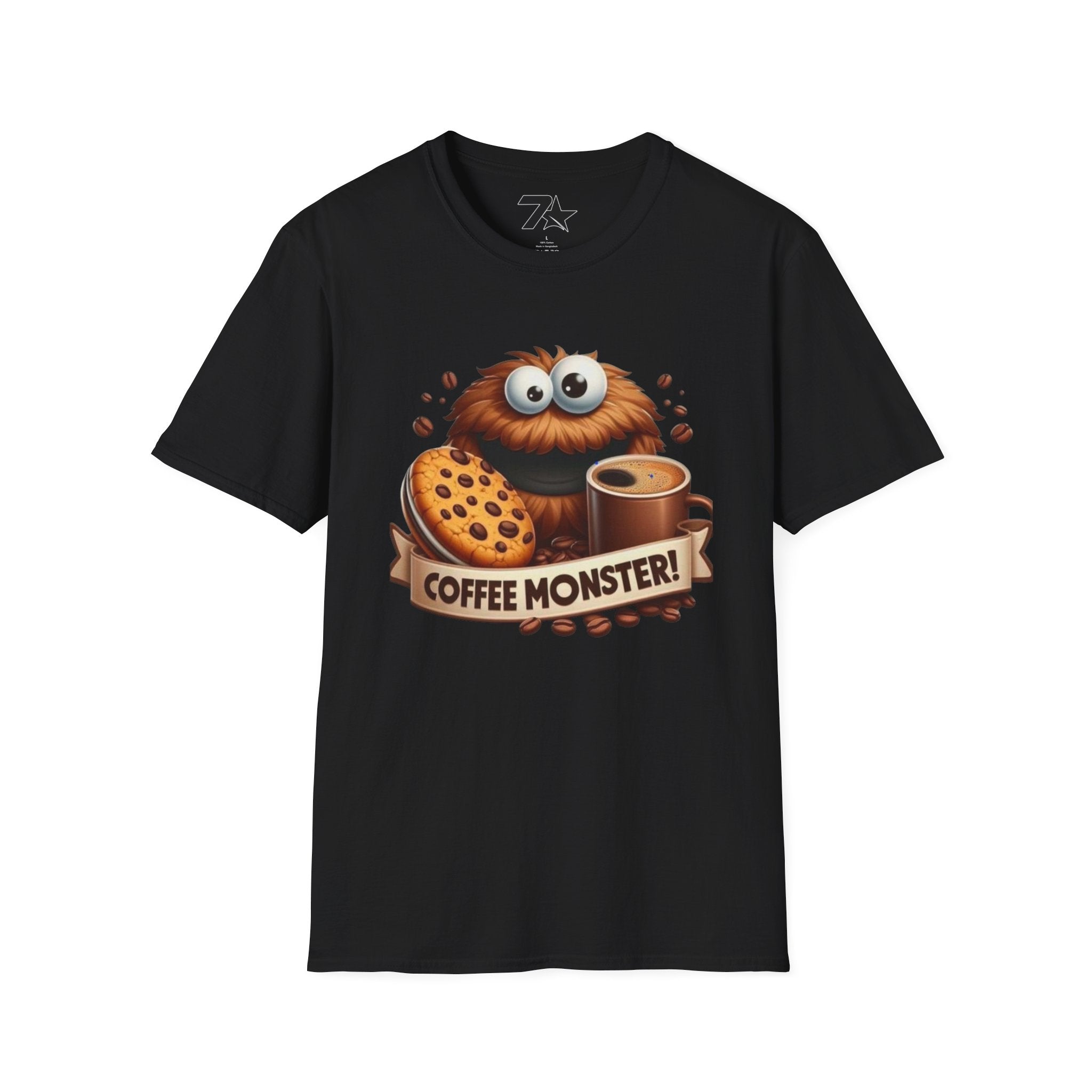 Coffee and Cookie Monster Funny Tee, Unisex T-Shirt, Gift for Coffee Lovers,