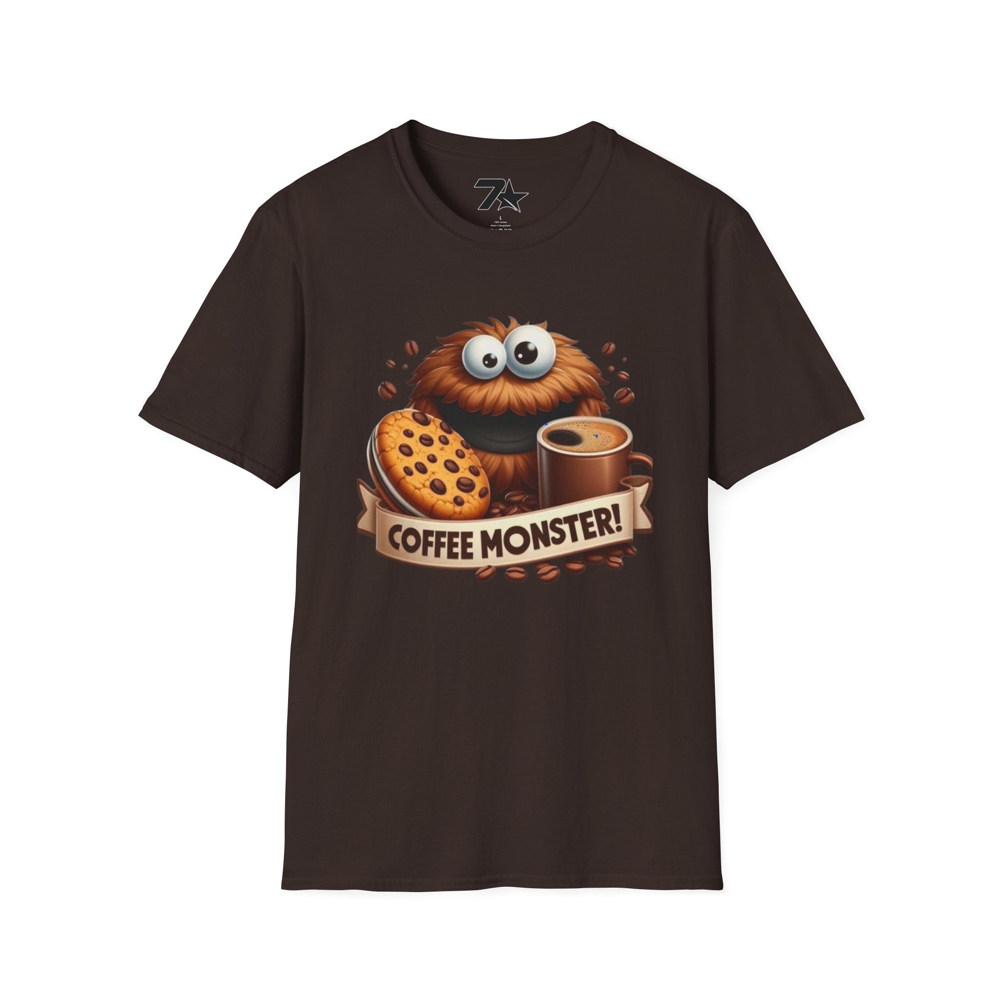 Coffee and Cookie Monster Funny Tee, Unisex T-Shirt, Gift for Coffee Lovers,