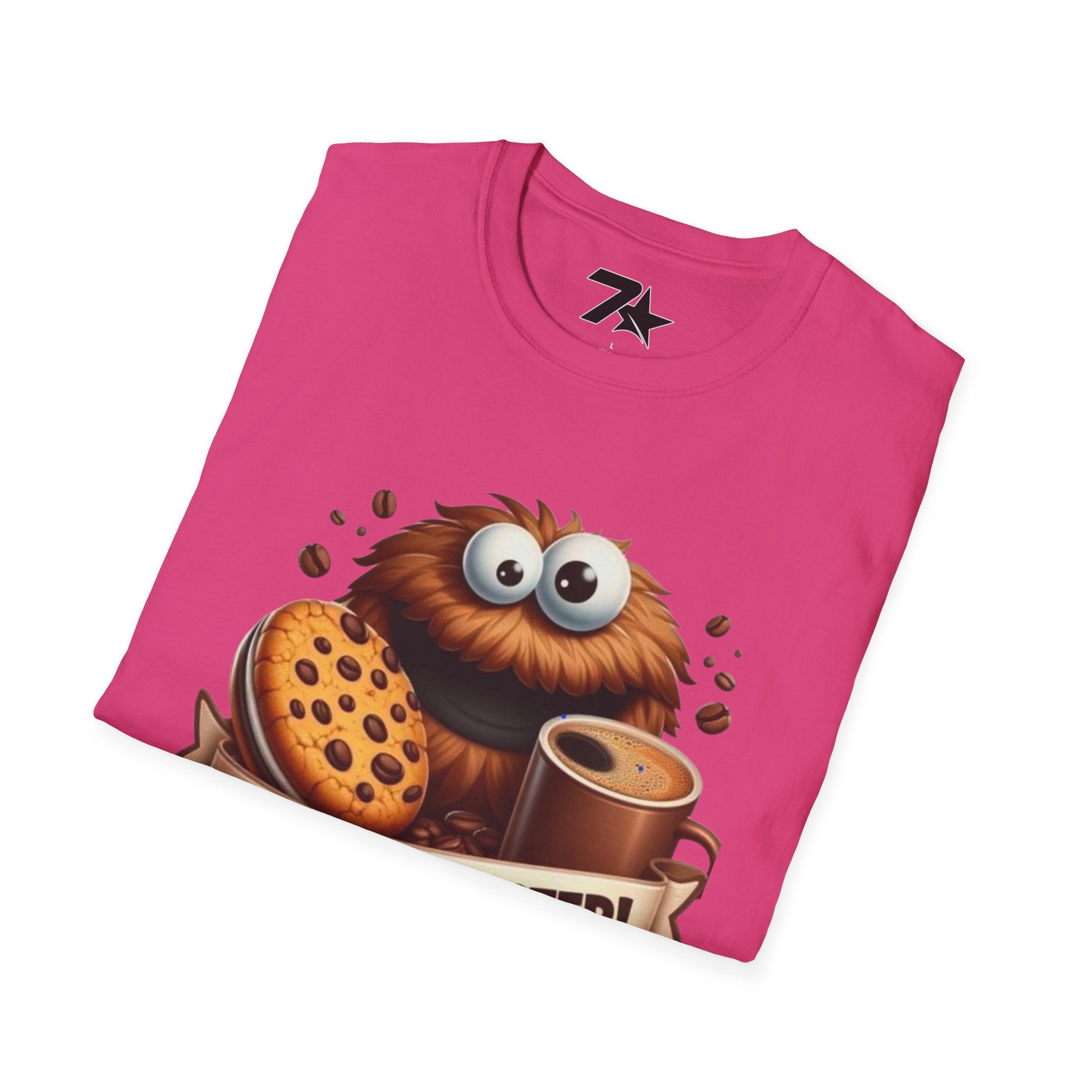 Coffee and Cookie Monster Funny Tee, Unisex T-Shirt, Gift for Coffee Lovers,