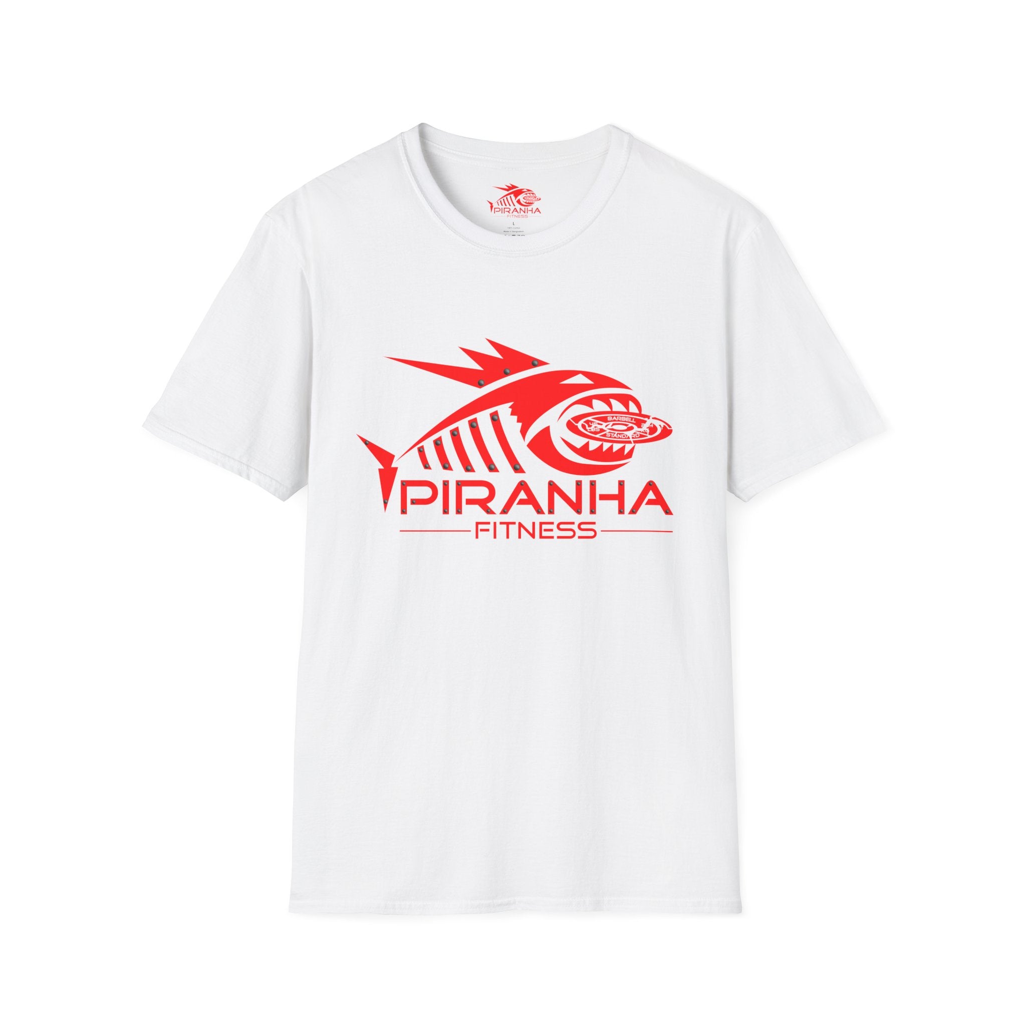 Blood Bite, Red Piranha Fitness Logo, Double Print Unisex Softstyle T-Shirt