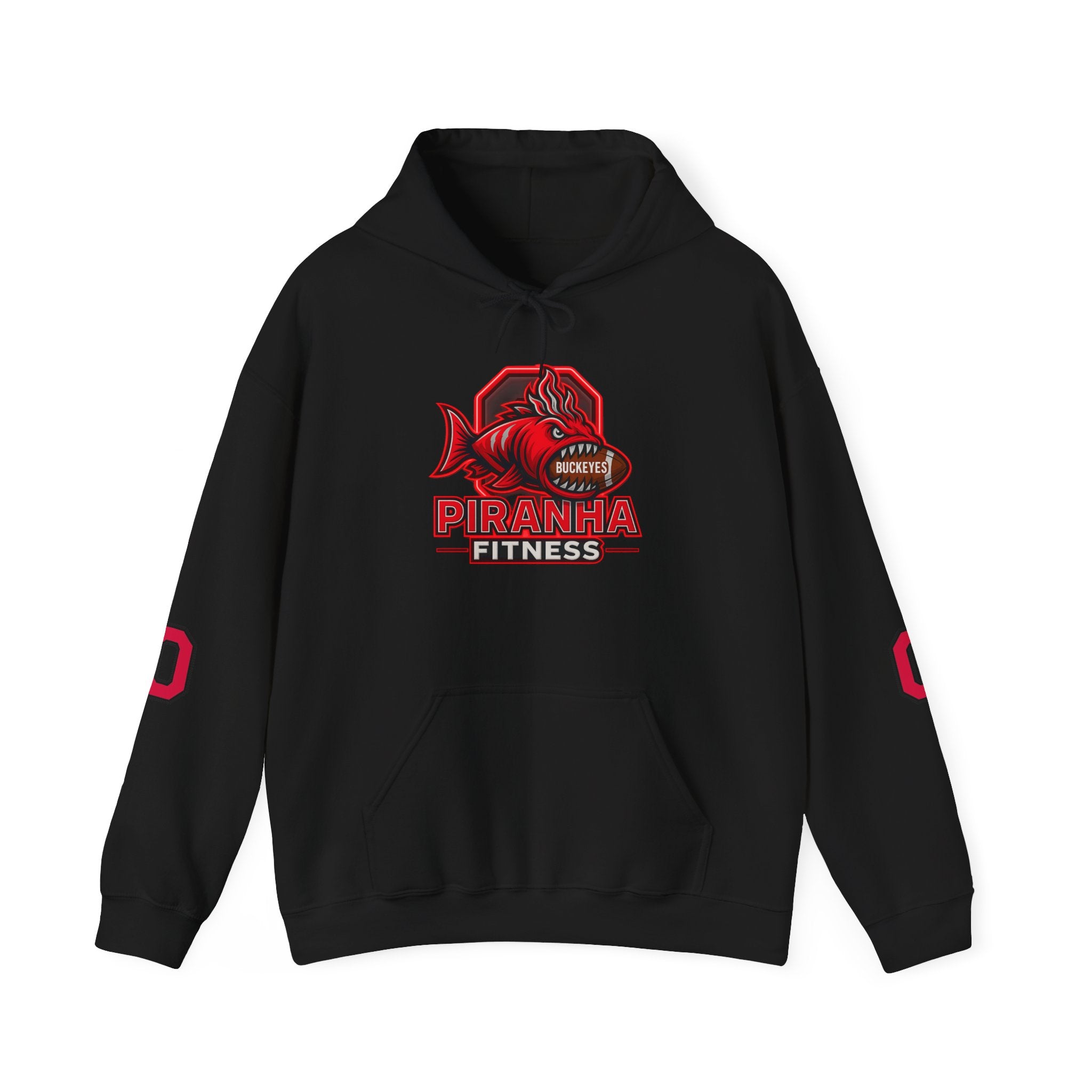 Piranha Fitness Ohio State Hoodie, OSU Buckeyes Athletic Sweatshirt, Gym Workout