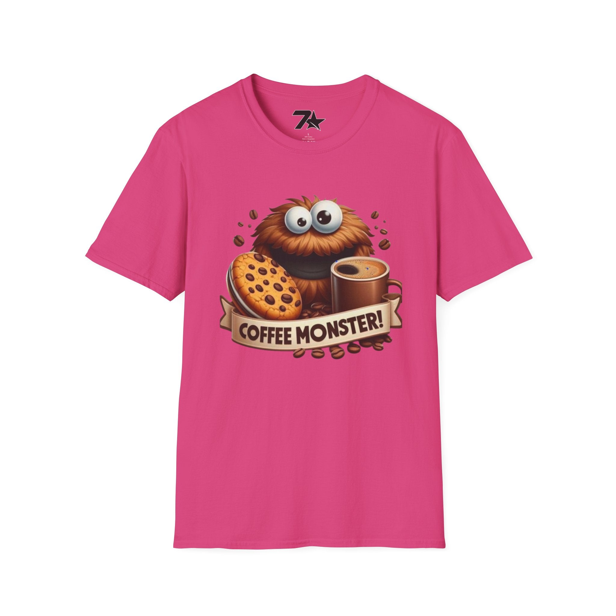 Coffee and Cookie Monster Funny Tee, Unisex T-Shirt, Gift for Coffee Lovers,
