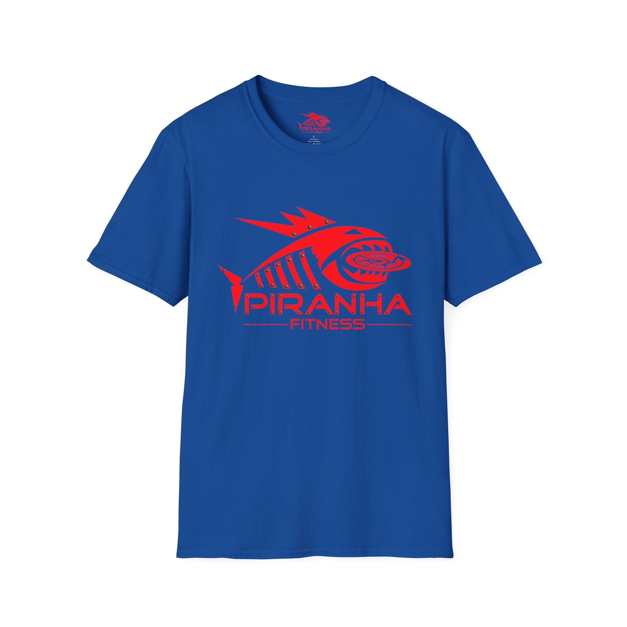 Blood Bite, Red Piranha Fitness Logo, Double Print Unisex Softstyle T-Shirt