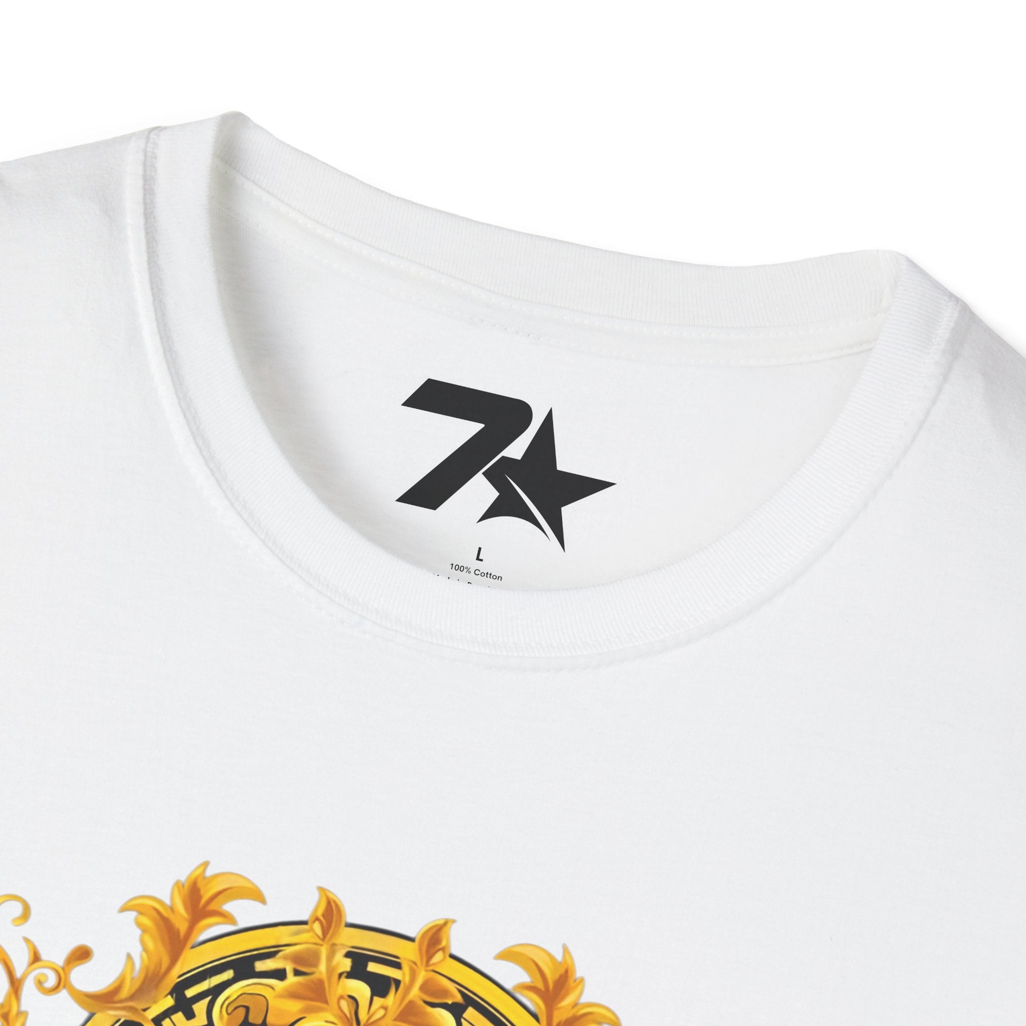 Gold Medallion Cartoon Crew T‑Shirt