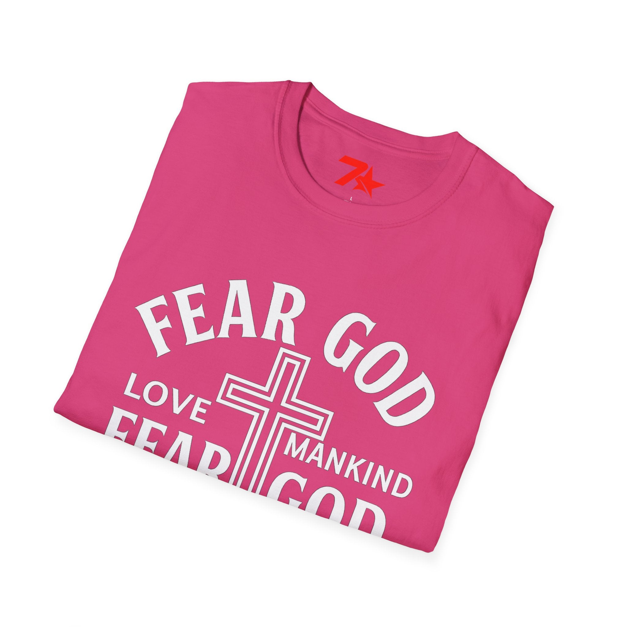 Fear God Love Mankind Christian CrossTee| Unisex Faith T-Shirt Softstyle