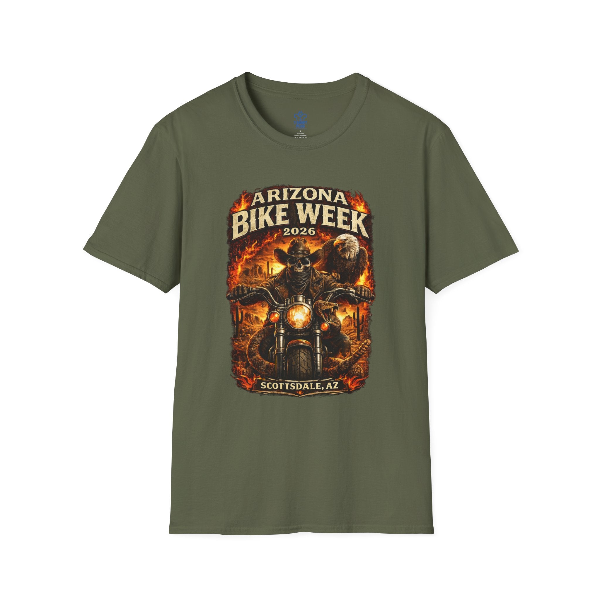 Arizona Bike Week Skeleton and Eagle Unisex Softstyle T-Shirt