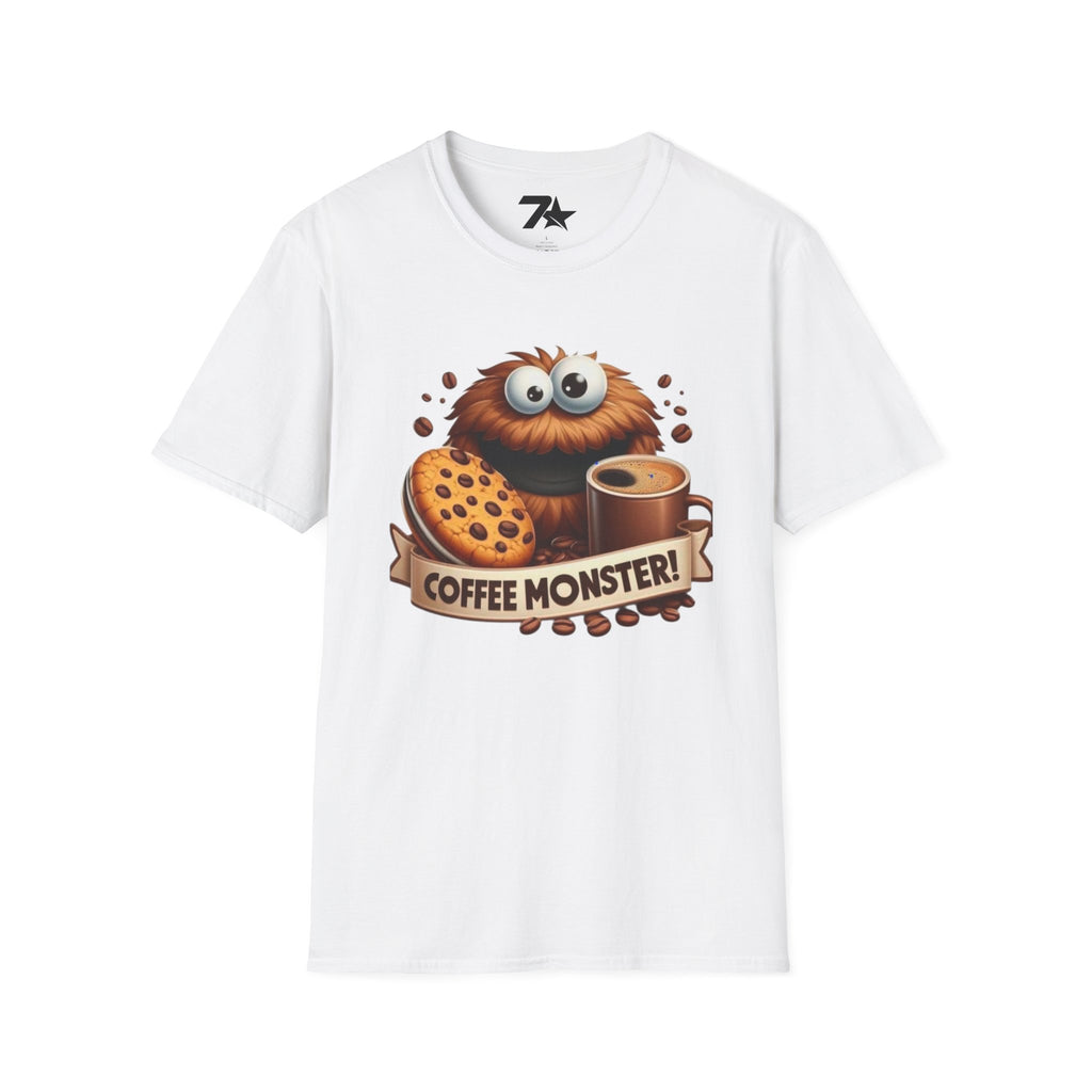 Coffee and Cookie Monster Funny Tee, Unisex T-Shirt, Gift for Coffee Lovers,