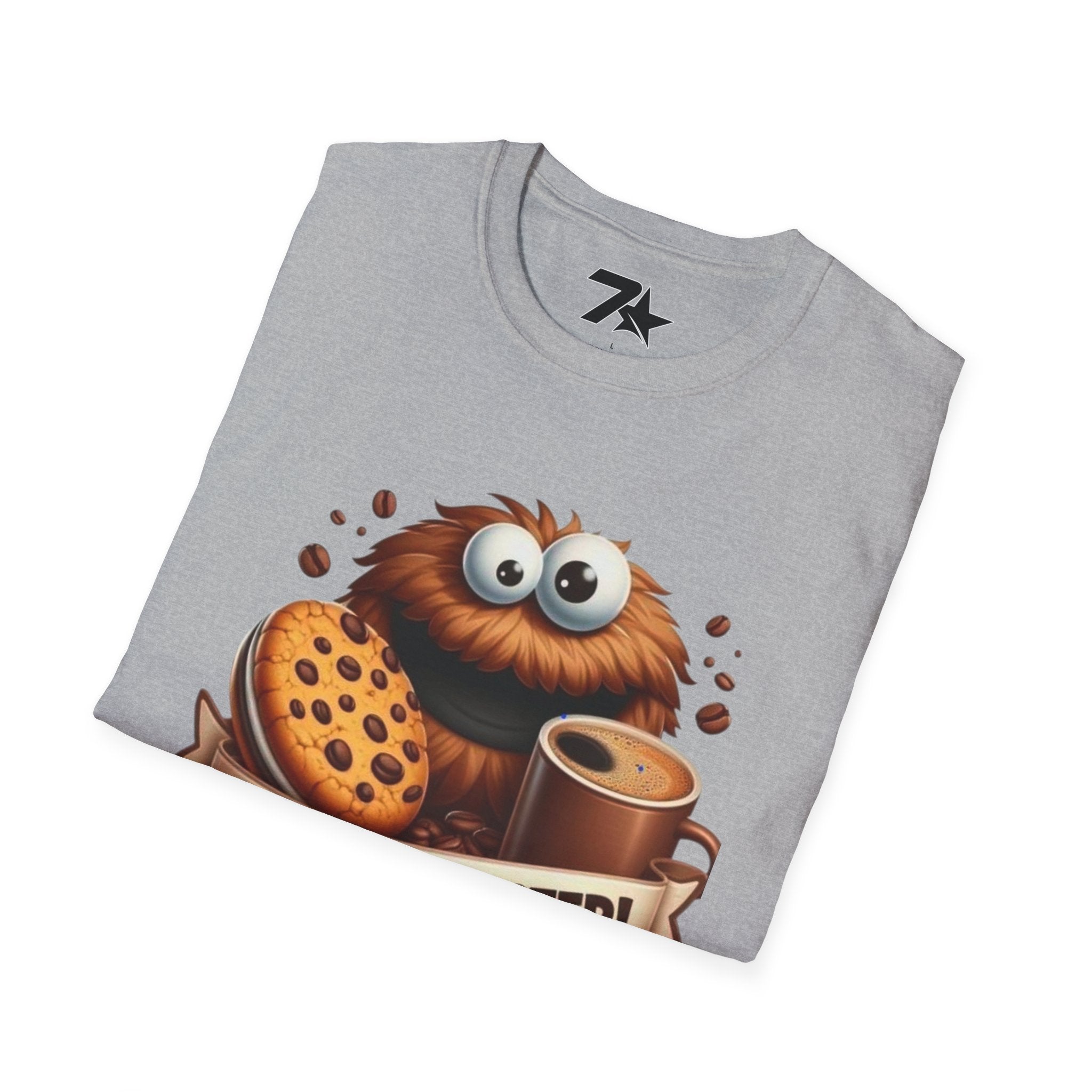 Coffee and Cookie Monster Funny Tee, Unisex T-Shirt, Gift for Coffee Lovers,