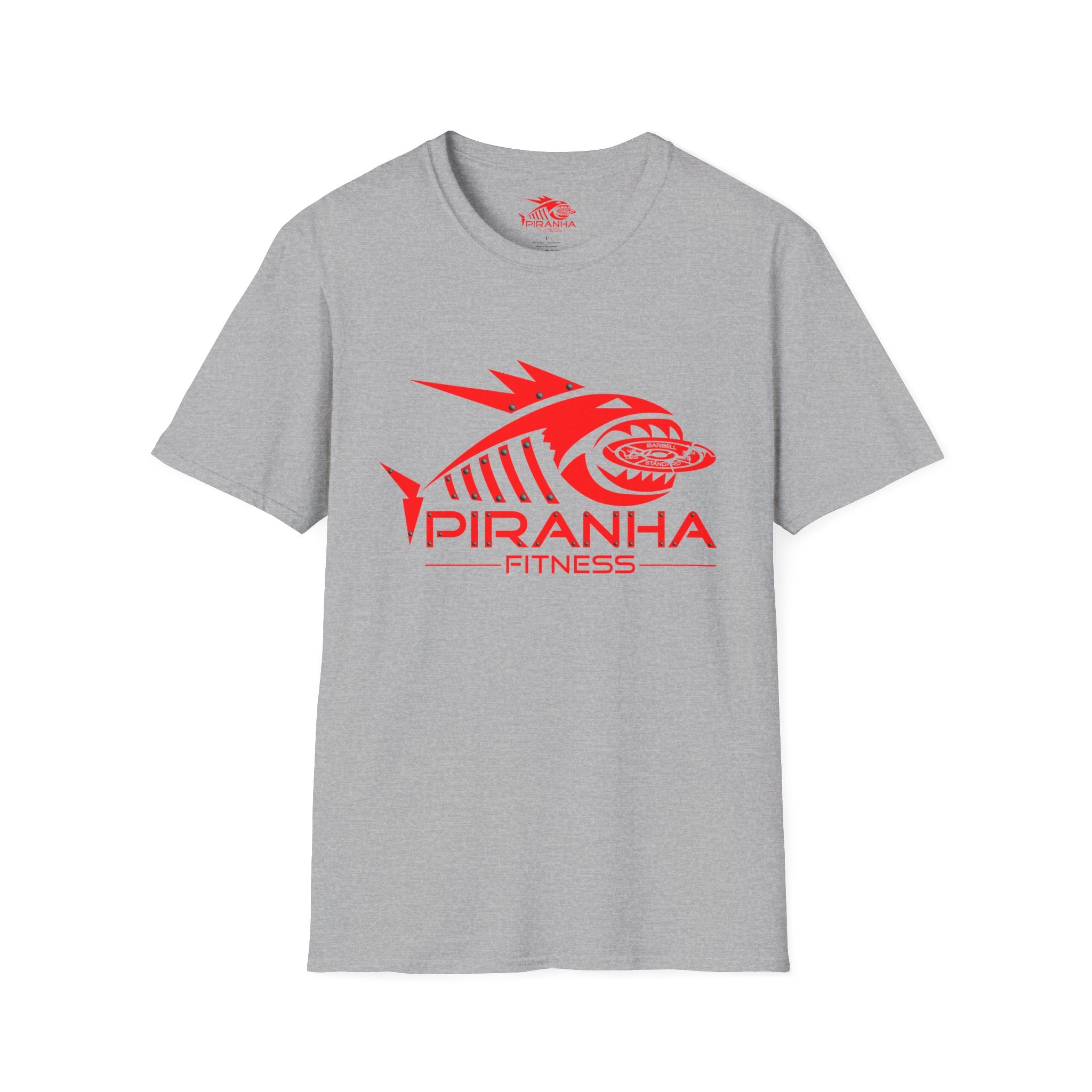 Blood Bite, Red Piranha Fitness Logo, Double Print Unisex Softstyle T-Shirt