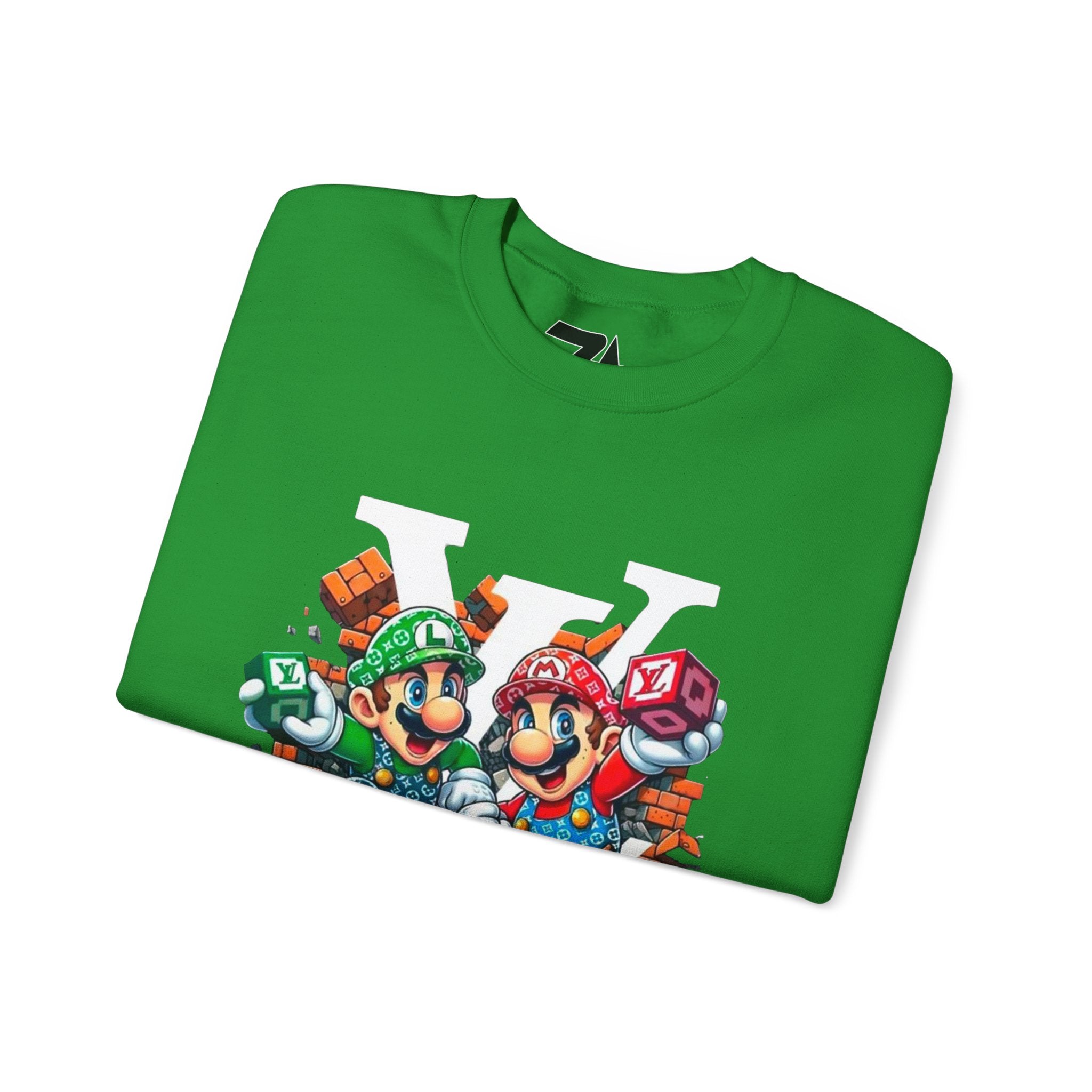 FIRE! Mario Streetwear Crewneck Sweatshirt — LV-Inspired Luxury