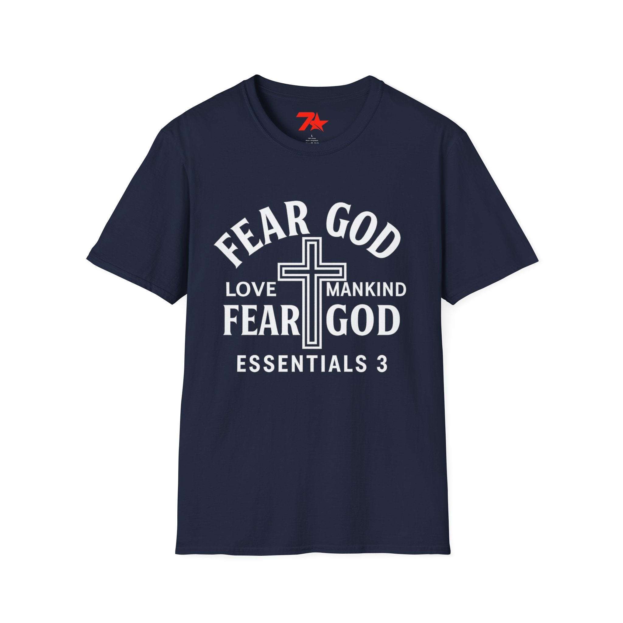 Fear God Love Mankind Christian CrossTee| Unisex Faith T-Shirt Softstyle
