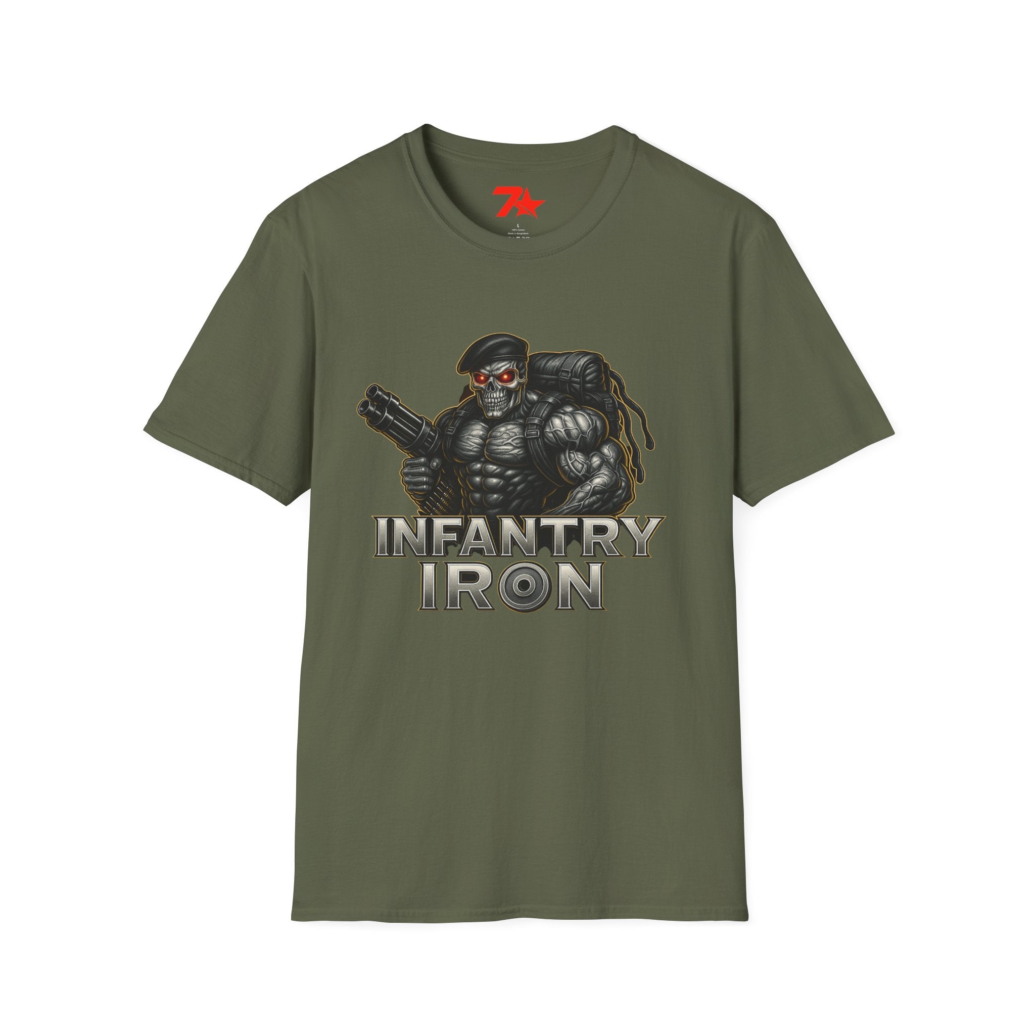 Infantry Iron Military Red Eyes Unisex T-Shirt, Army Tee, Workout Shirt,
